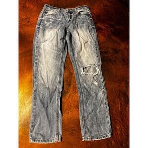 Kancan Distressed Light Wash Denim Jeans‎ Ripped Knee Casual Everyday